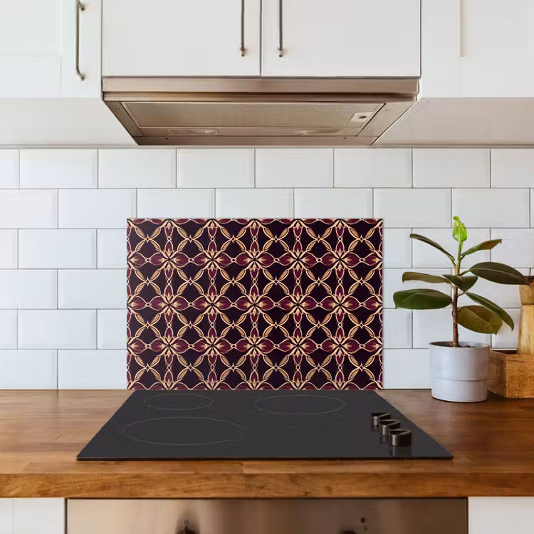 Paraschizzi cucina - Simmetrico - Piastrella - Borgogna — 3