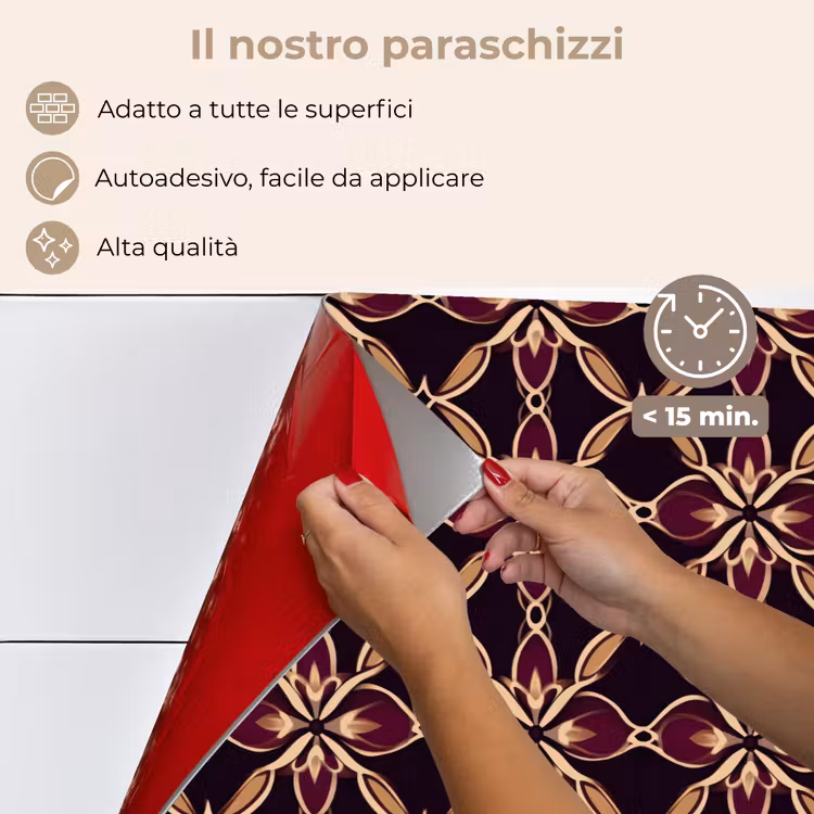 Paraschizzi cucina - Simmetrico - Piastrella - Borgogna — 4
