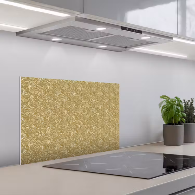 Paraschizzi cucina - Ventaglio - Geometrico - Verde — 1