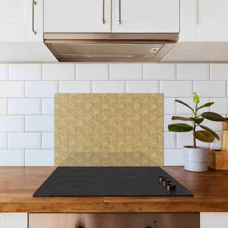 Paraschizzi cucina - Ventaglio - Geometrico - Verde — 3