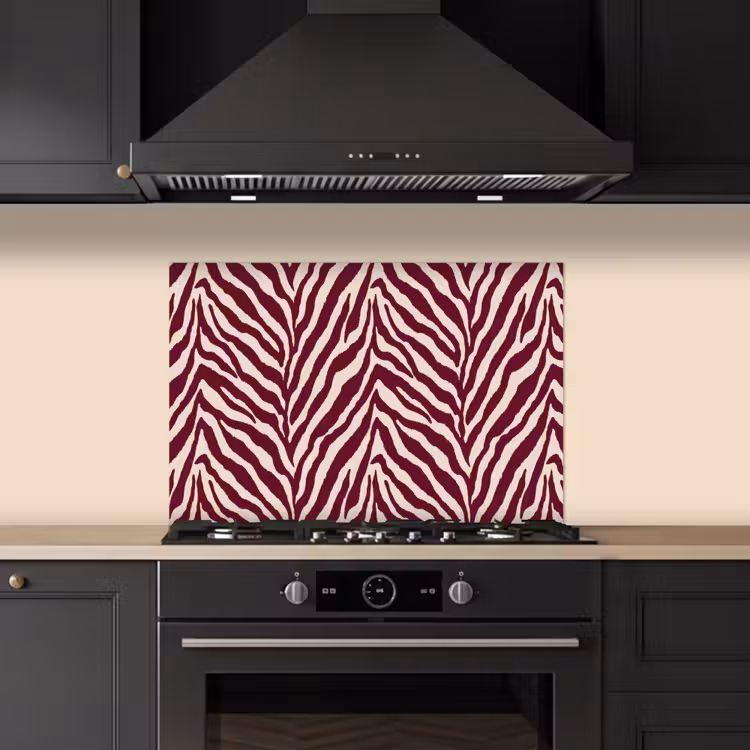 Paraschizzi cucina - Zebra - Motivo - Bordeaux - Rosso — 5