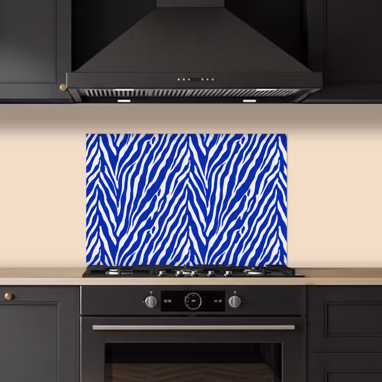 Paraschizzi cucina - Zebra - Motivo - Cobalto - Blu — 5