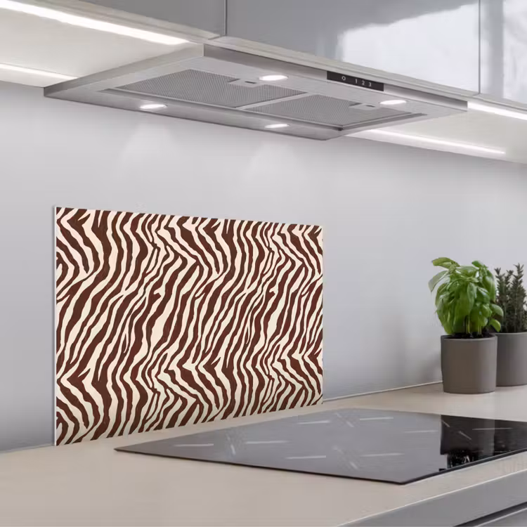 Paraschizzi cucina - Zebra - Motivo - Nero - Bianco — 1