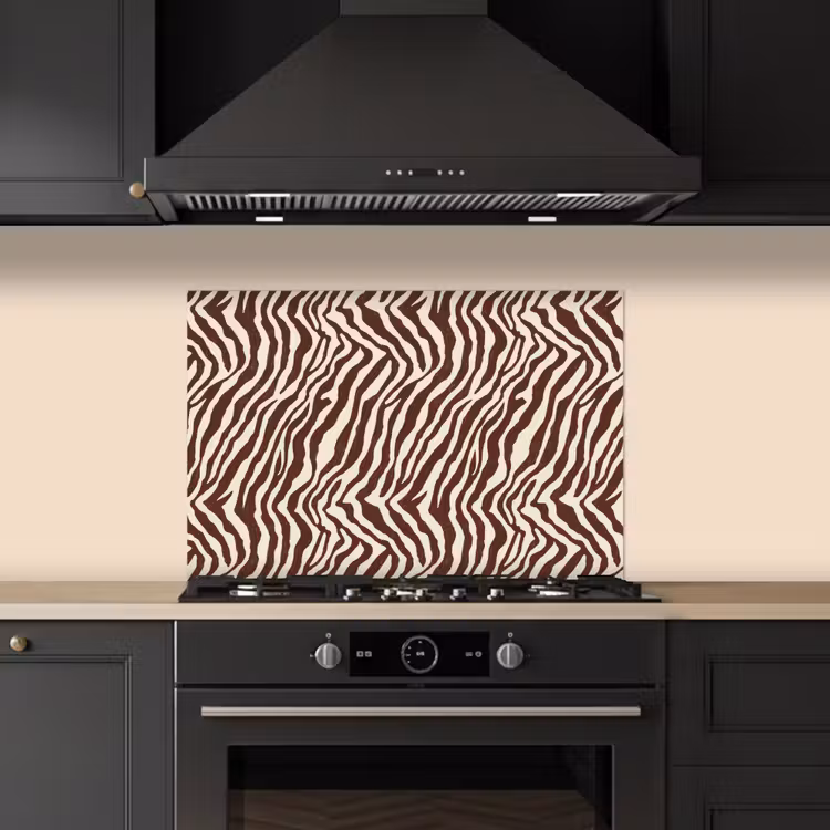 Paraschizzi cucina - Zebra - Motivo - Nero - Bianco — 5
