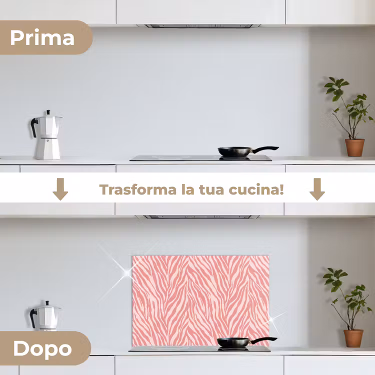 Paraschizzi cucina - Zebra - Stampa - Rosa — 7