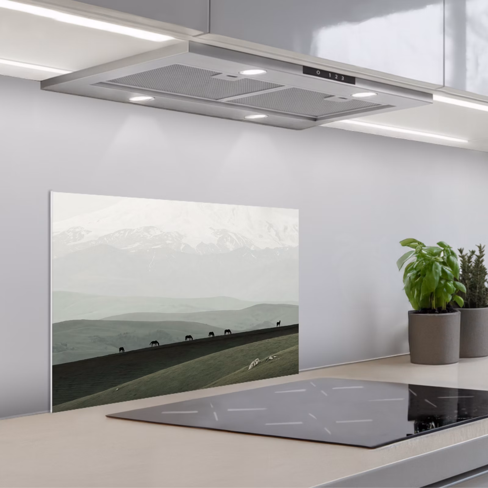 Paraschizzi cucina - Grigio - Montagna - Cavalli — 1