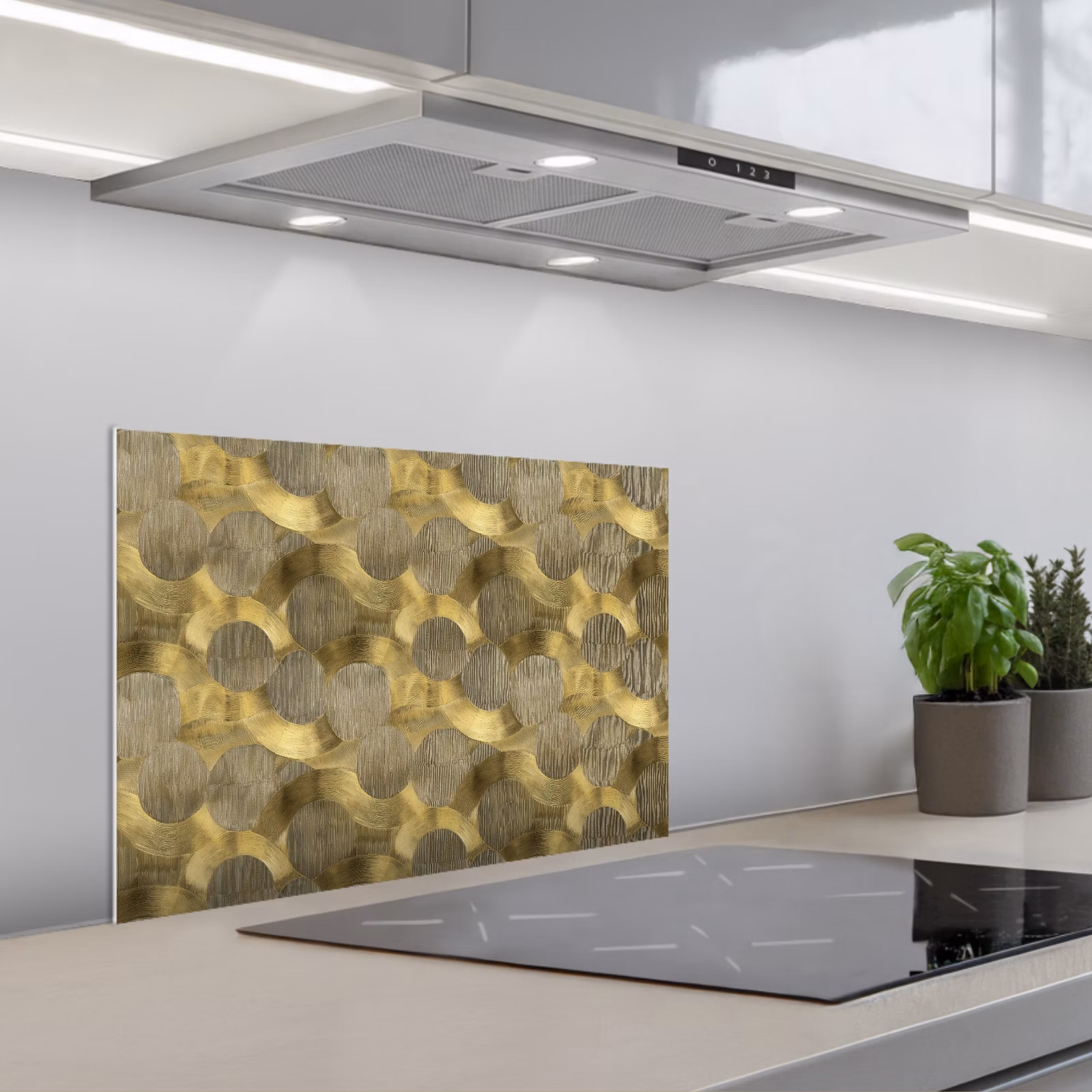 Paraschizzi cucina - Moderno - Geometrico - Oro — 1