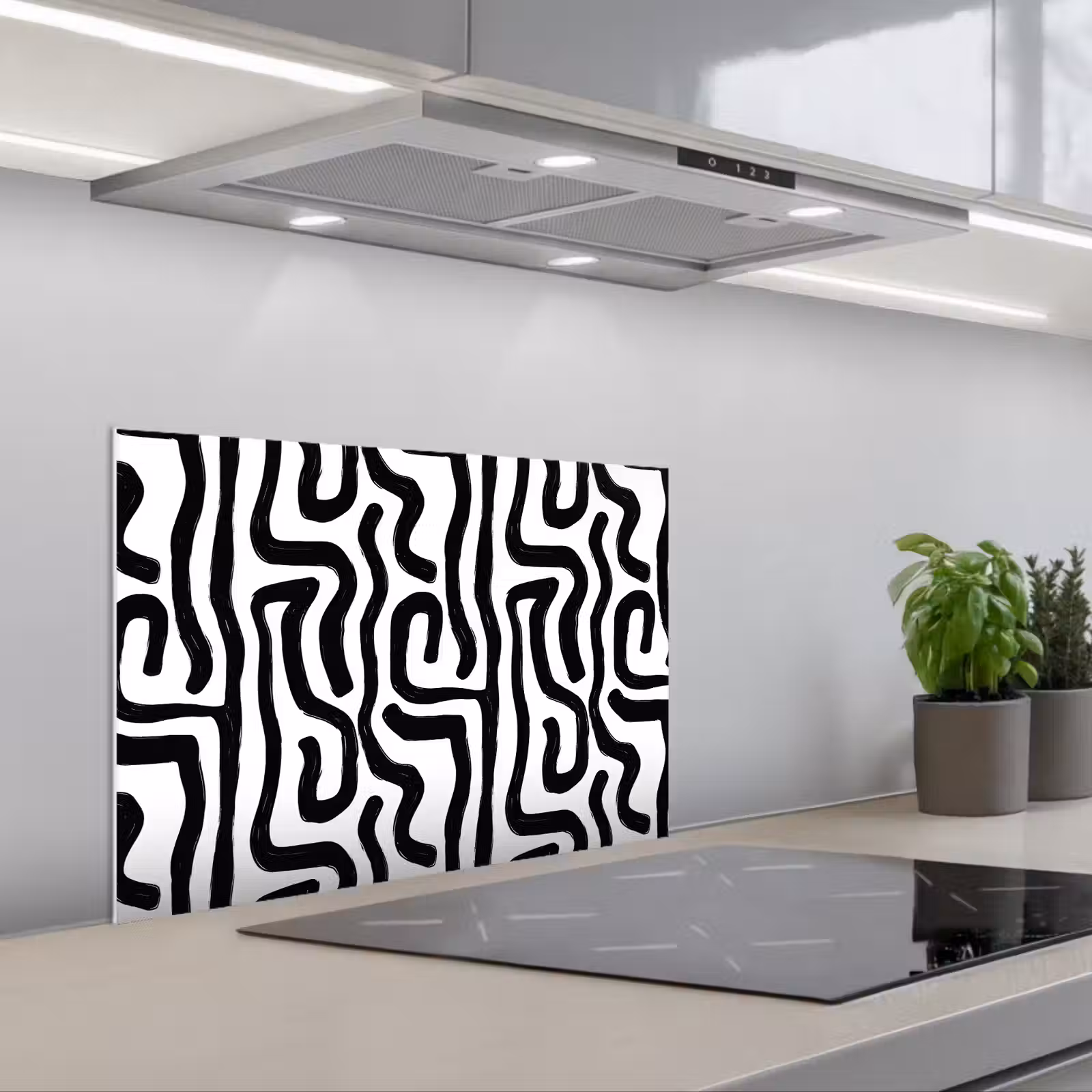 Paraschizzi cucina - Moderno - Linee - Nero — 1