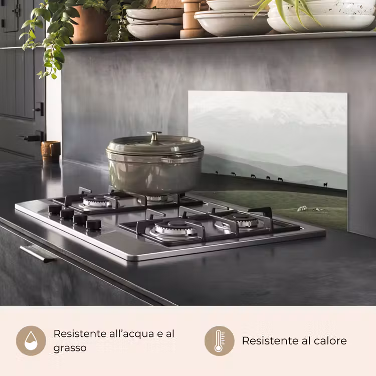Paraschizzi cucina - Grigio - Montagna - Cavalli — 2