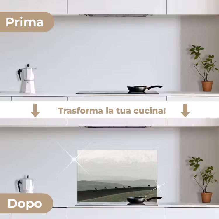 Paraschizzi cucina - Grigio - Montagna - Cavalli — 7