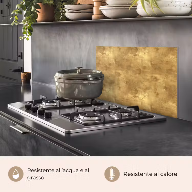 Paraschizzi cucina - Industriale - Texture - Oro — 2