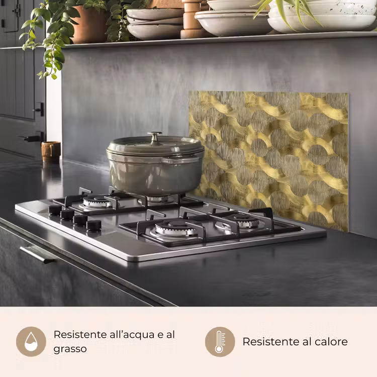 Paraschizzi cucina - Moderno - Geometrico - Oro — 2