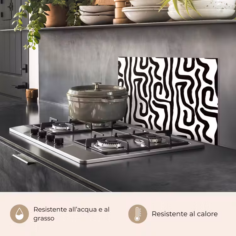 Paraschizzi cucina - Moderno - Linee - Nero — 2