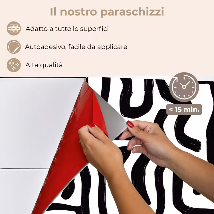 Paraschizzi cucina - Moderno - Linee - Nero — 4