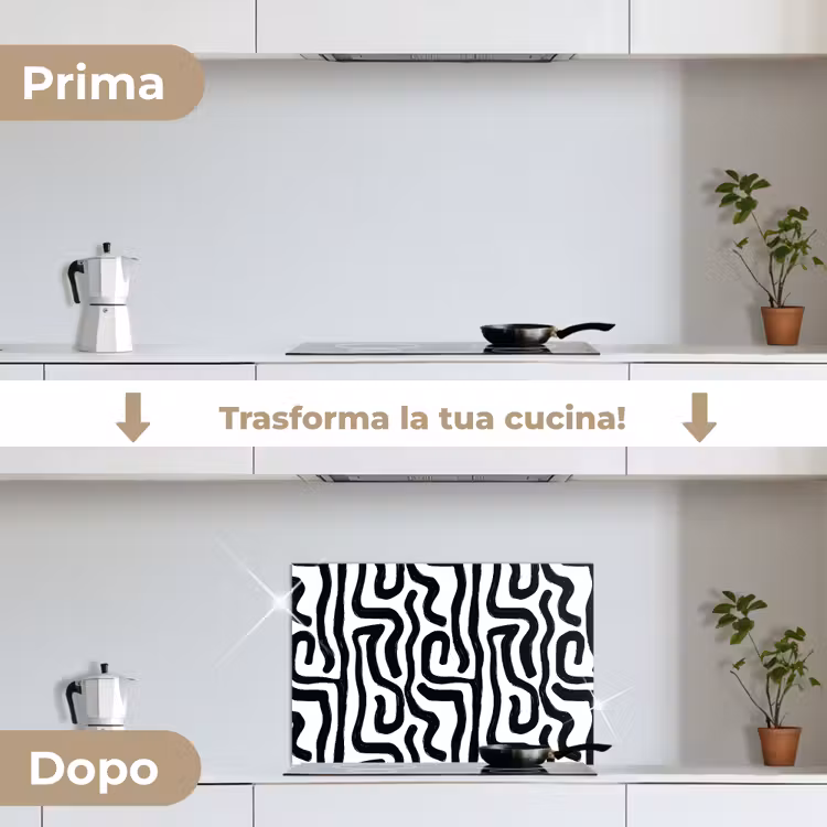 Paraschizzi cucina - Moderno - Linee - Nero — 7