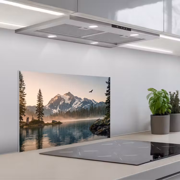 Paraschizzi cucina - Montagne - Acqua - Alberi — 1