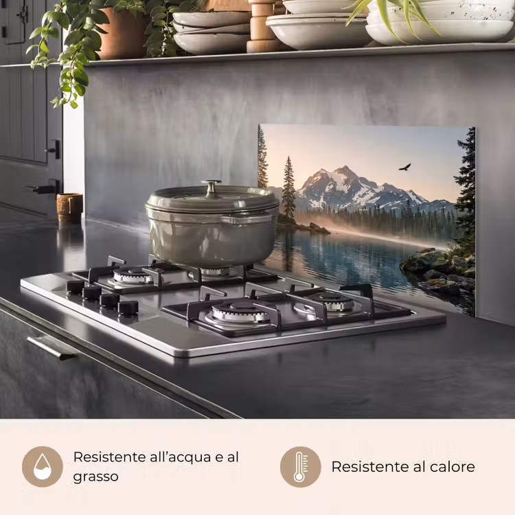 Paraschizzi cucina - Montagne - Acqua - Alberi — 2