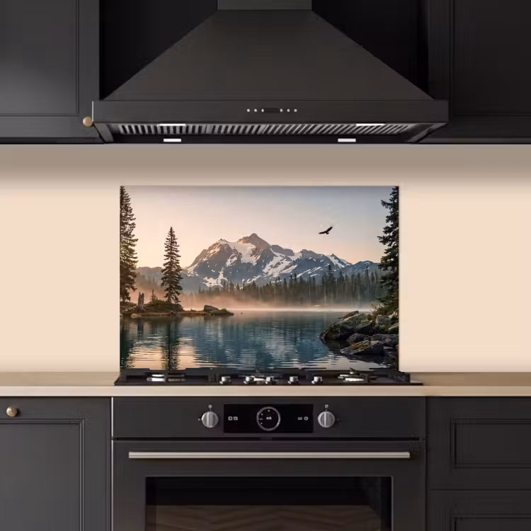 Paraschizzi cucina - Montagne - Acqua - Alberi — 5