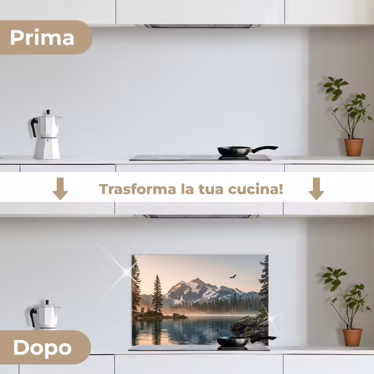 Paraschizzi cucina - Montagne - Acqua - Alberi — 7