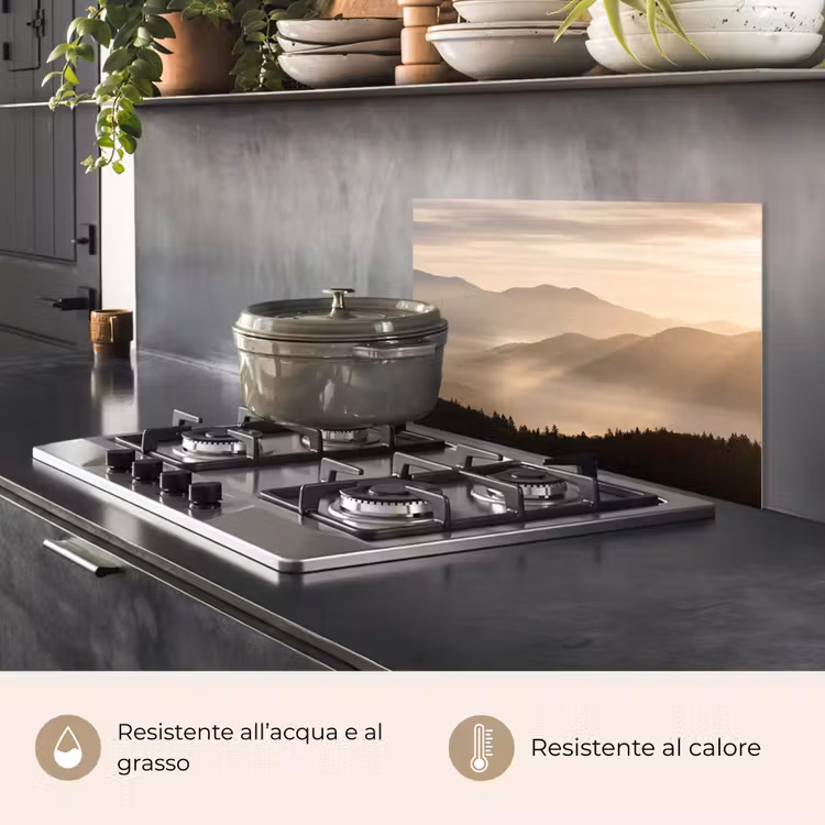 Paraschizzi cucina - Montagne - Nebbia - Raggi di sole — 2