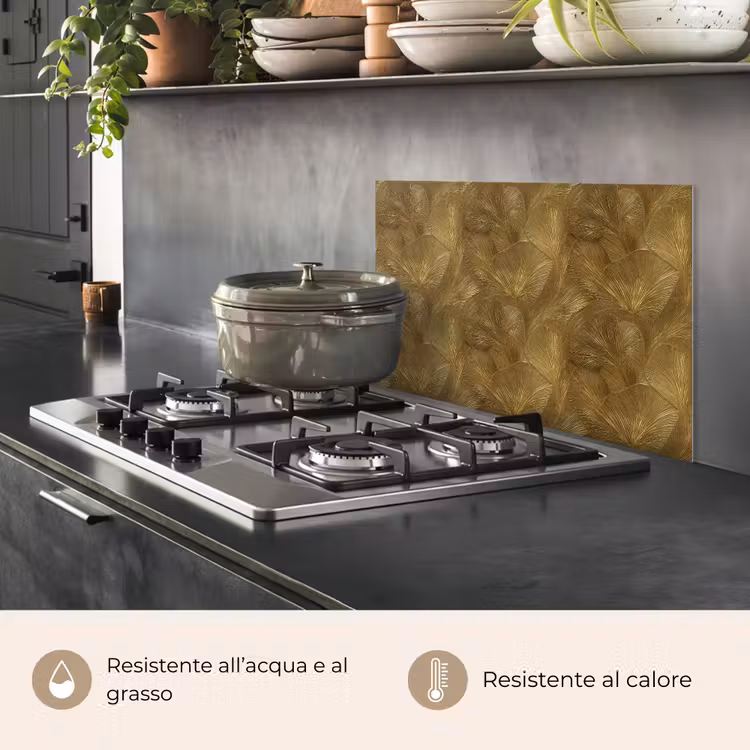 Paraschizzi cucina - Organico - Linee - Oro — 2