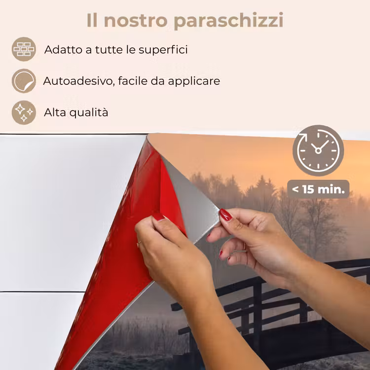 Paraschizzi cucina - Ponte - Nebbia - Alberi - Acqua — 4