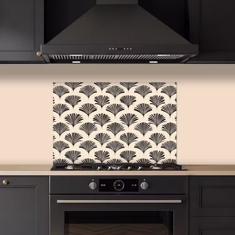 Paraschizzi cucina - Ventagli - Botanico - Nero - Beige — 5