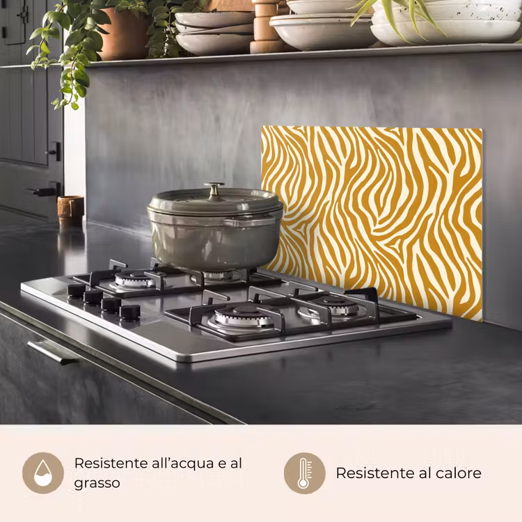 Paraschizzi cucina - Zebra - Classico - Ocra - Giallo — 2