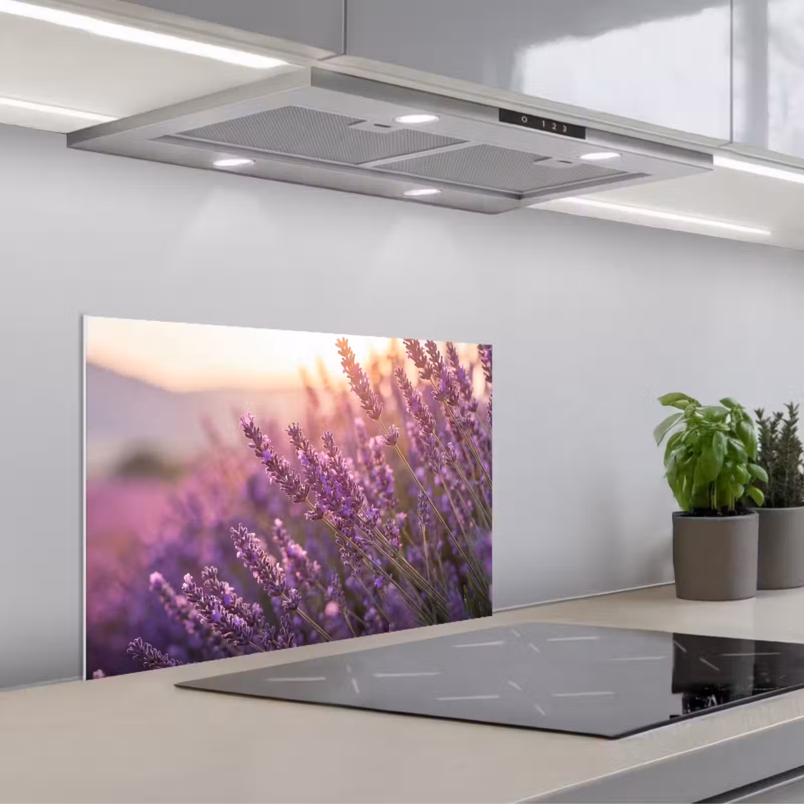 Paraschizzi cucina - Lavanda - Viola - Luce solare — 1