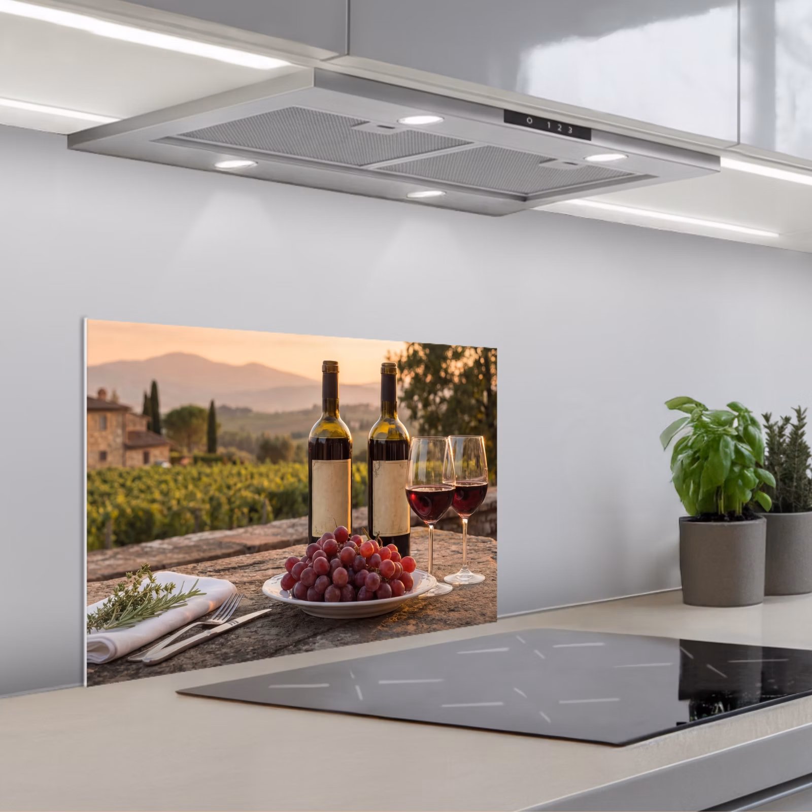 Paraschizzi cucina - Vino - Bicchieri - Uva - Vigneto — 1
