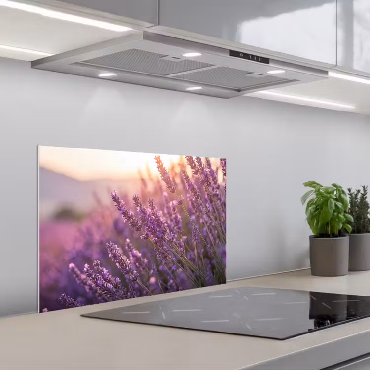 Paraschizzi cucina - Lavanda - Viola - Luce solare — 1