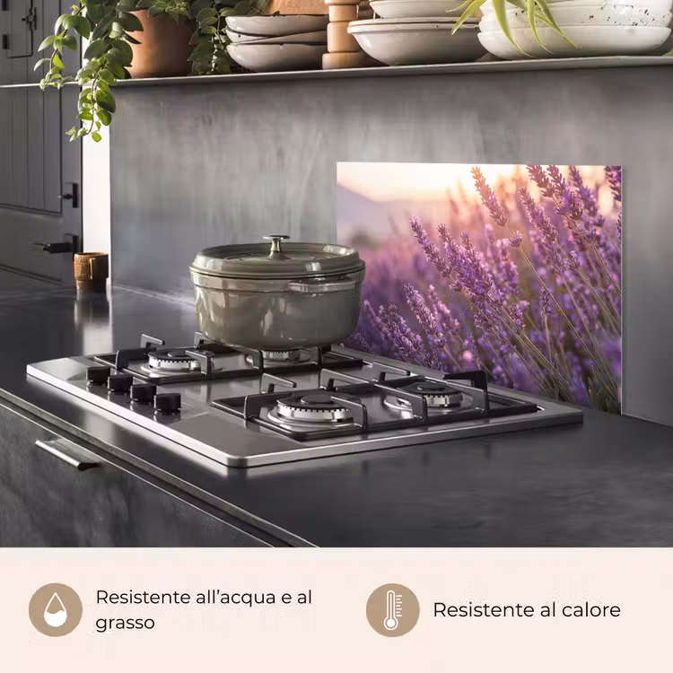 Paraschizzi cucina - Lavanda - Viola - Luce solare — 2