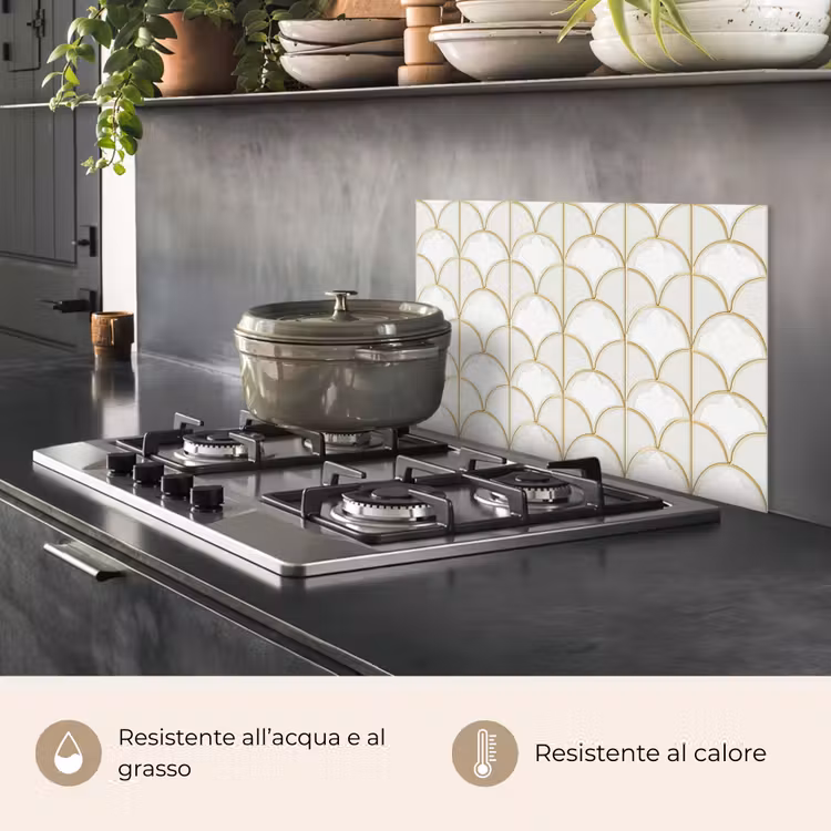 Paraschizzi cucina - Mosaico - Archi - Oro — 2