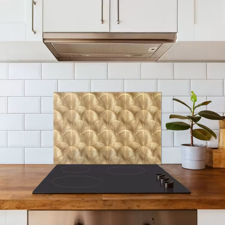 Paraschizzi cucina - Motivo - Ventaglio - Oro — 3