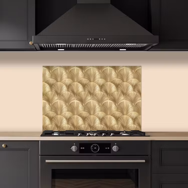 Paraschizzi cucina - Motivo - Ventaglio - Oro — 5