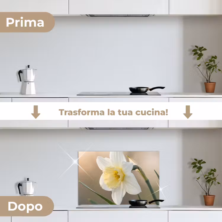 Paraschizzi cucina - Narciso - Fiore - Minimalista — 7