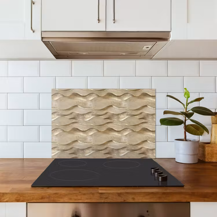 Paraschizzi cucina - Onde - Motivo - Oro — 3