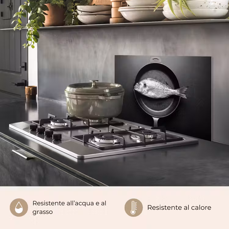 Paraschizzi cucina - Pan - Pesce - Nero - Bianco — 2