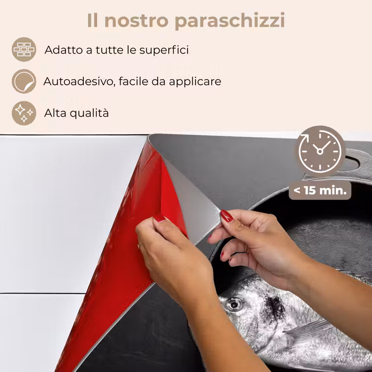 Paraschizzi cucina - Pan - Pesce - Nero - Bianco — 4