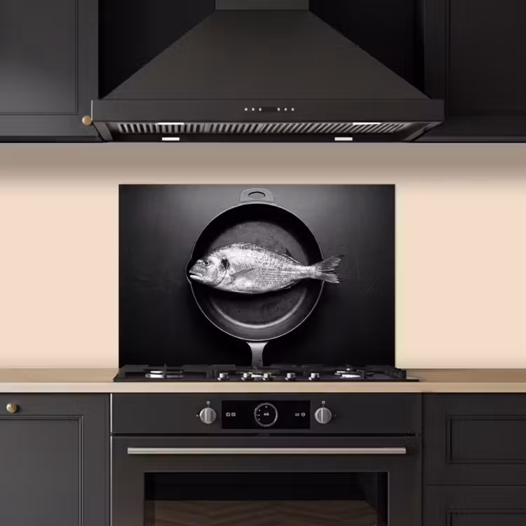 Paraschizzi cucina - Pan - Pesce - Nero - Bianco — 5