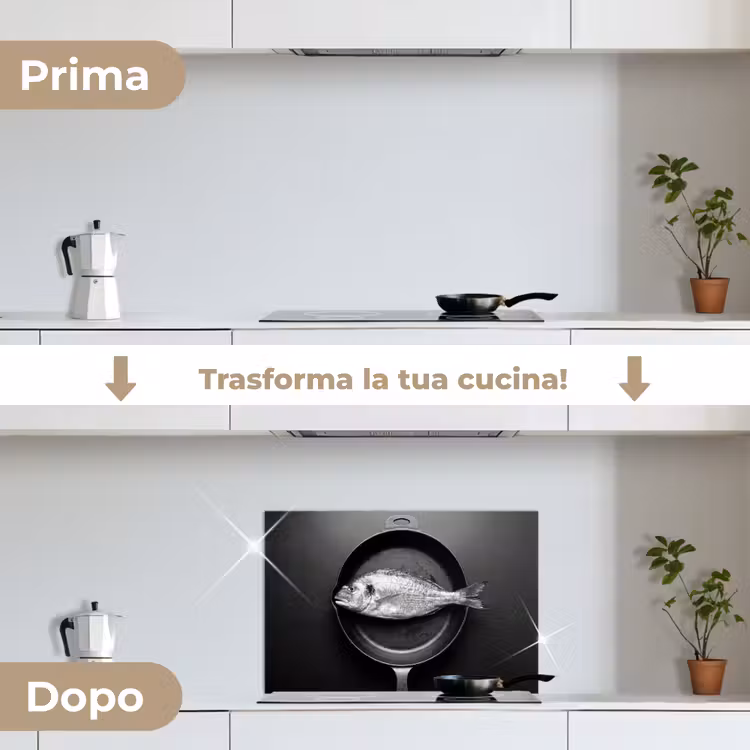 Paraschizzi cucina - Pan - Pesce - Nero - Bianco — 7
