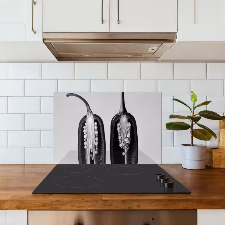 Paraschizzi cucina - Peperoni - Nero - Bianco - Cornici per semi — 3
