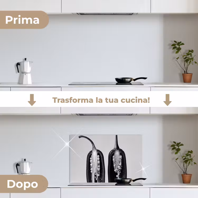 Paraschizzi cucina - Peperoni - Nero - Bianco - Cornici per semi — 7