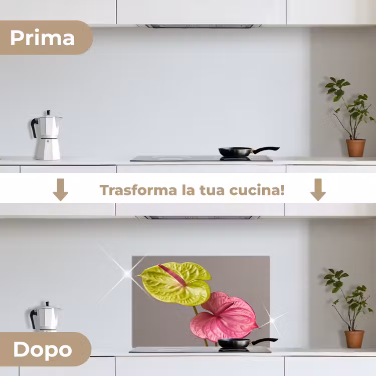 Paraschizzi cucina - Piante - Anthurium - Verde - Rosa — 7