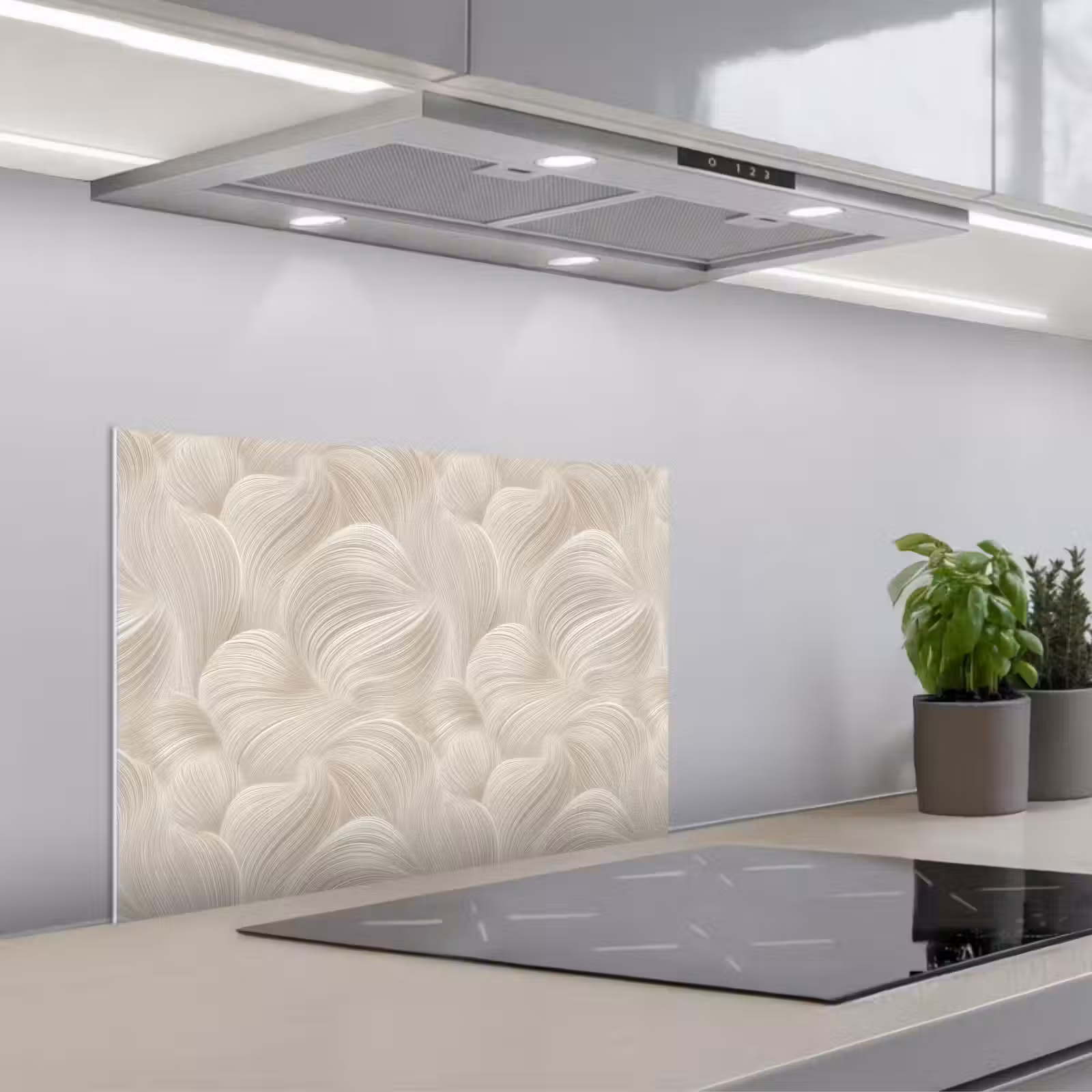 Paraschizzi cucina - Linee - Ventilatore - Beige — 1