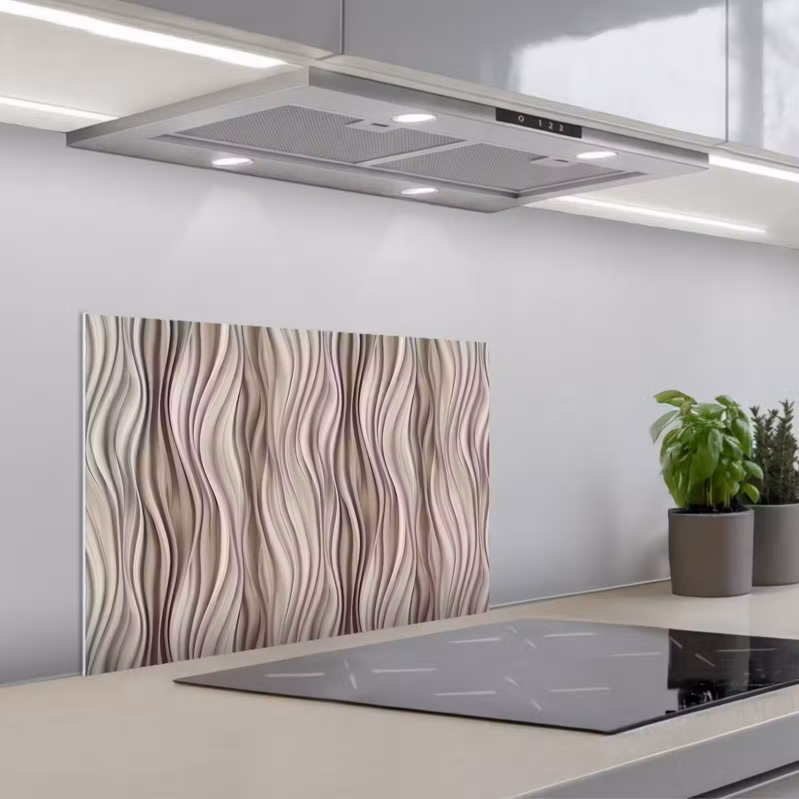 Paraschizzi cucina - Onde - 3D - Crema — 1