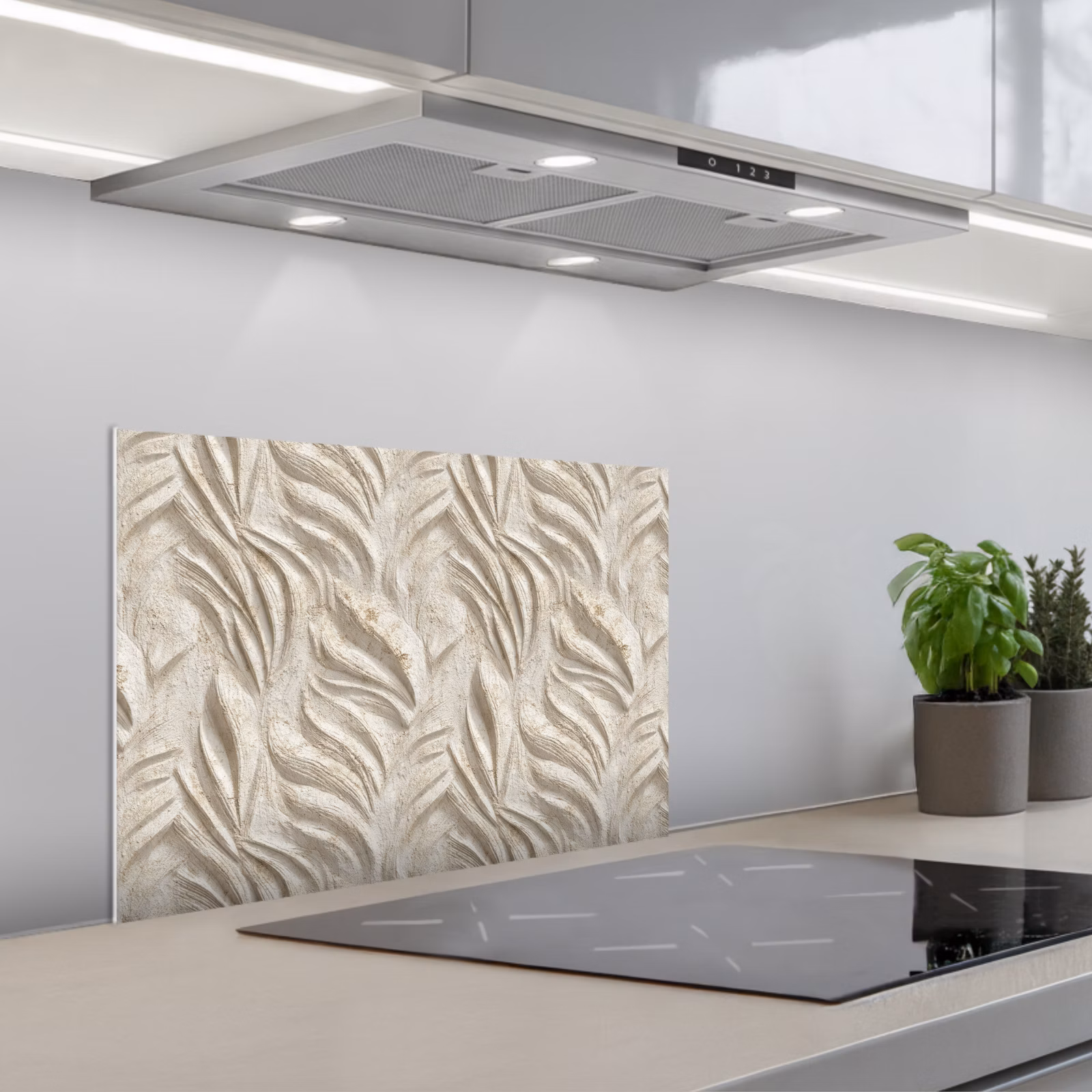 Paraschizzi cucina - Struttura - Rilievo - Beige — 1