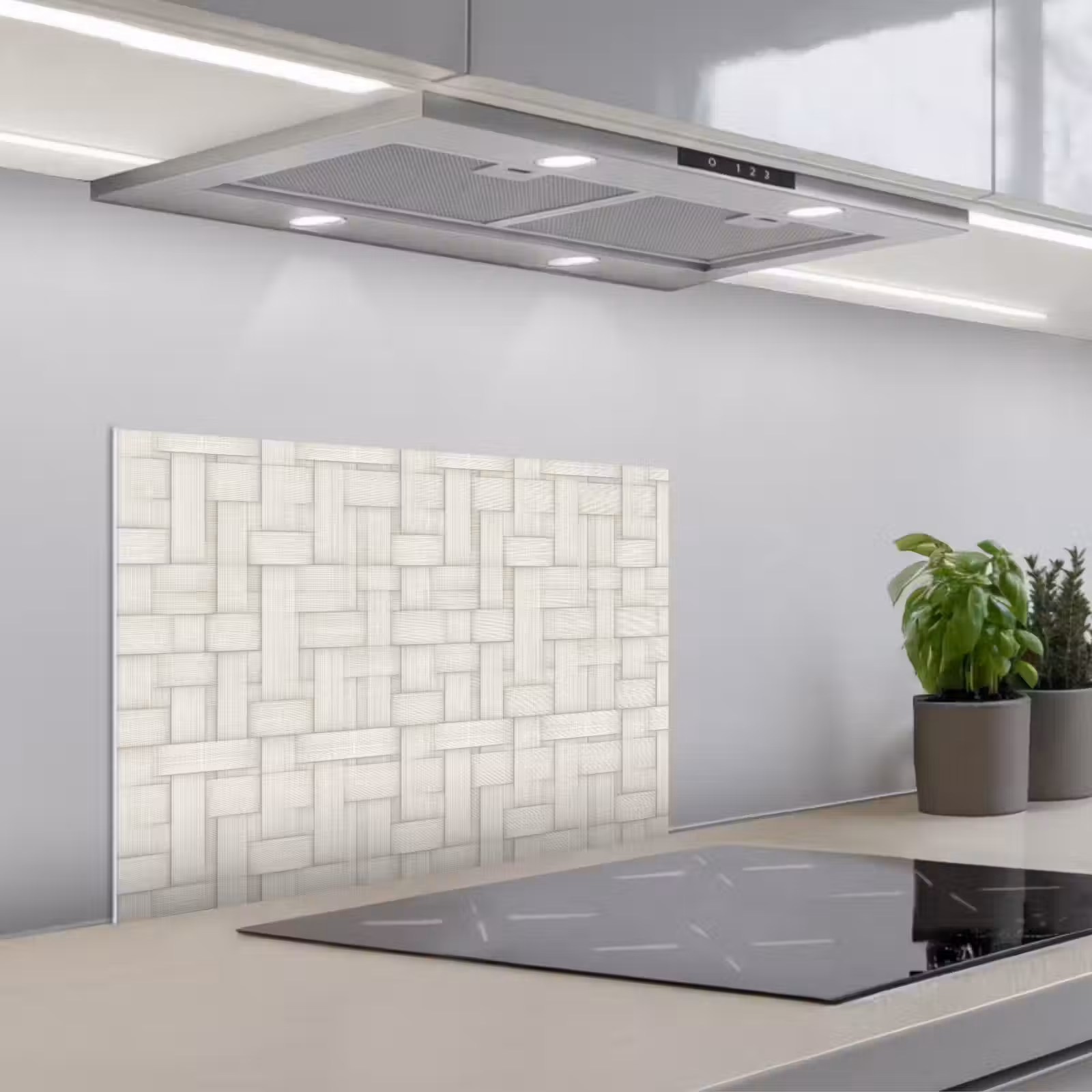 Paraschizzi cucina - Vimini - Strisce - Beige — 1