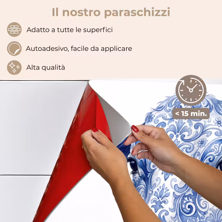 Paraschizzi cucina - Illustrazione - Mucca - Blu — 4