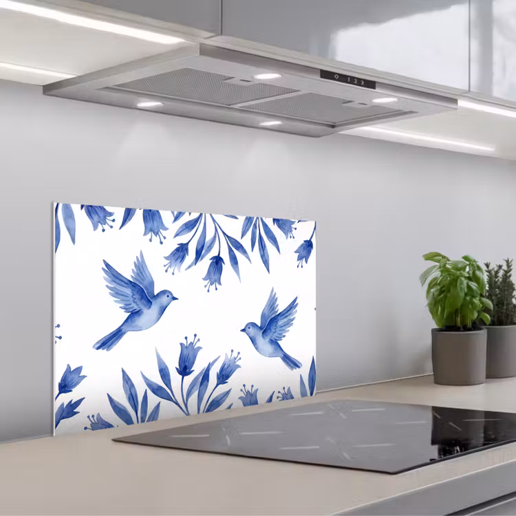 Paraschizzi cucina - Moderno - Uccelli - Delftware — 1